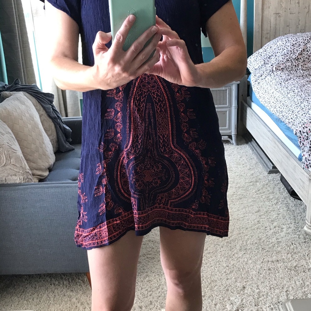 🆕Navy blue and orange dress - Picture 2 of 2